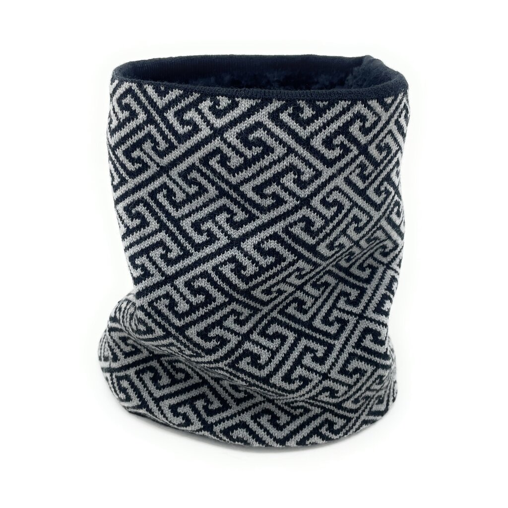 Su.B.dgn Neck Warmer – Winter Gaiter – Warm Double-Layer Knit Tube Scarf for Men & Women – One Size – Black Grey Patten 02