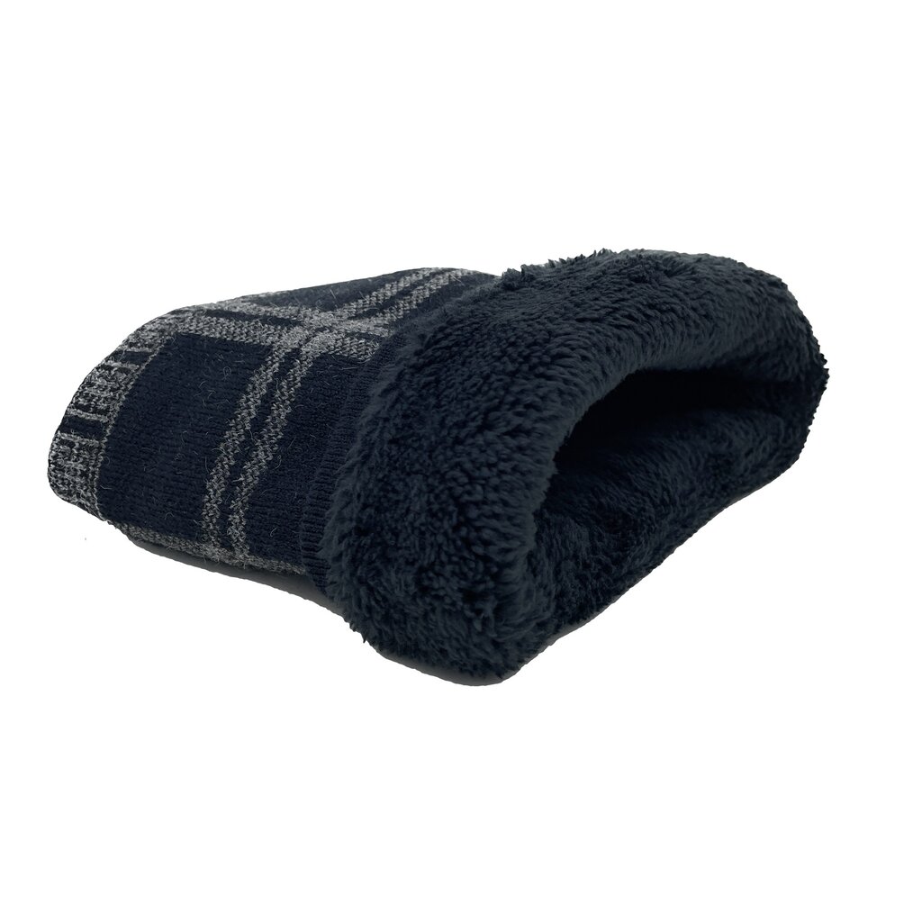 Su.B.dgn Neck Warmer – Winter Gaiter – Warm Double-Layer Knit Tube Scarf for Men & Women – One Size – Black Grey Patten 03