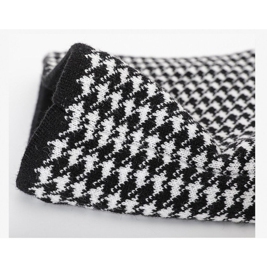 Su.B.dgn Neck Warmer – Winter Gaiter – Warm Double-Layer Knit Tube Scarf for Men & Women – One Size – Black Grey Patten 05