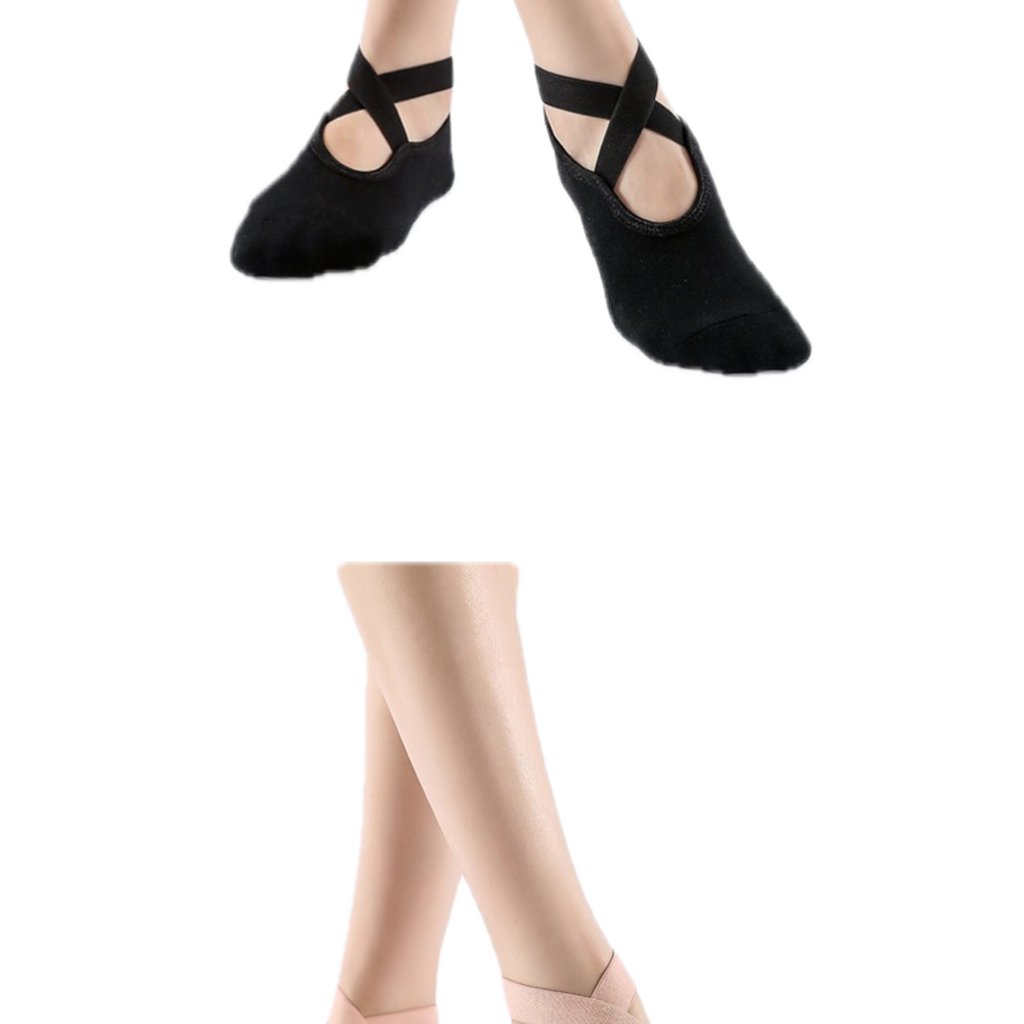 2 Paar Damen Anti-Rutsch Yoga Socken - Baumwolle + PVC Griff für Pilates, Barre und Fitness,  Passend für Größe 36-40 - Schwarz Pink