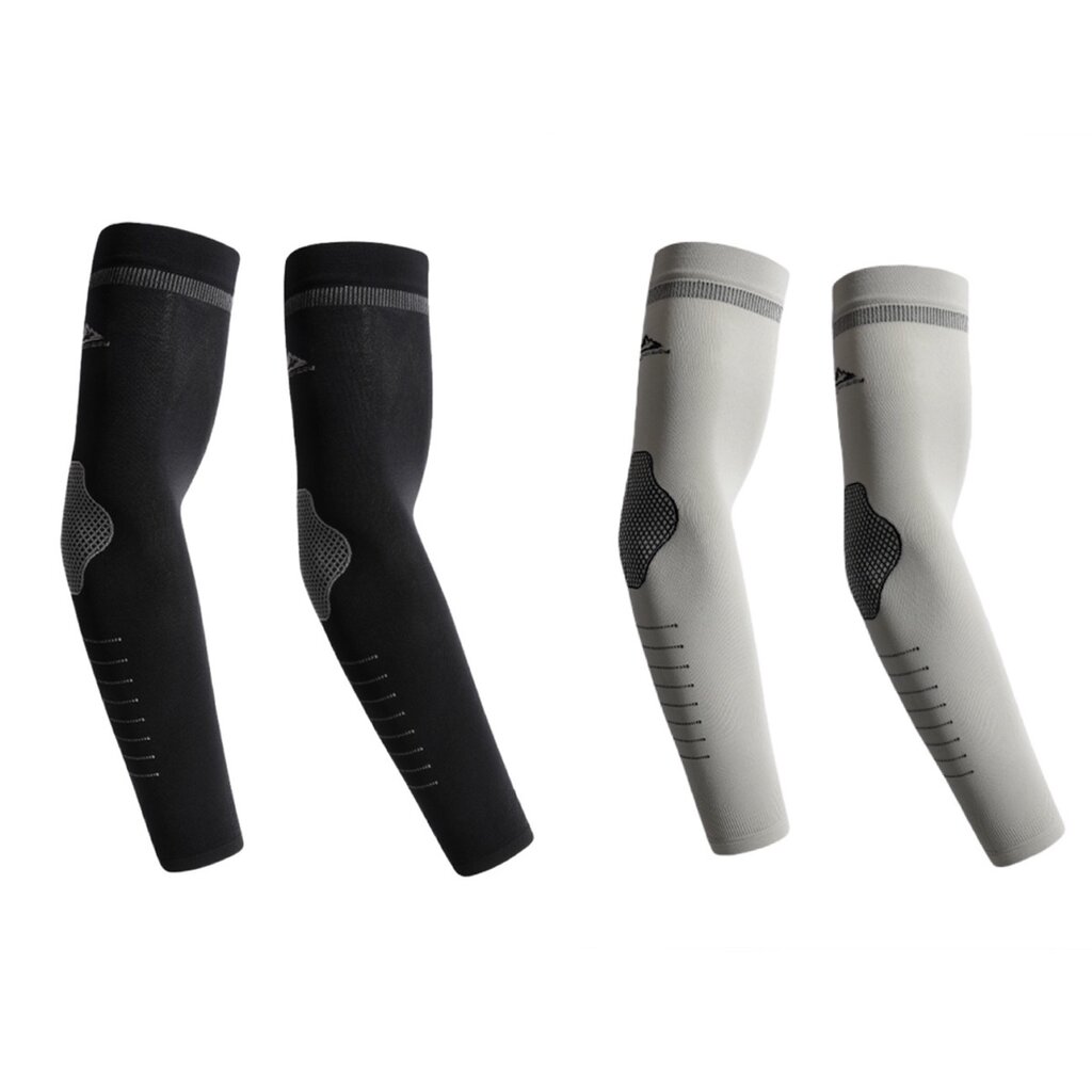 Su.B.dgn 2 Paar UV Beschermende Armstukken – Elastisch Mouwen voor Fietsen en Outdoor Sport – One Size, Ademend, Unisex - Zwart Grijs