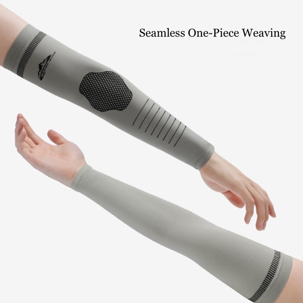 Su.B.dgn UV Beschermende Armstukken – Stretch Compressiemouwen voor Fietsen en Outdoor Sport – One Size, Ademend, Unisex - Wit