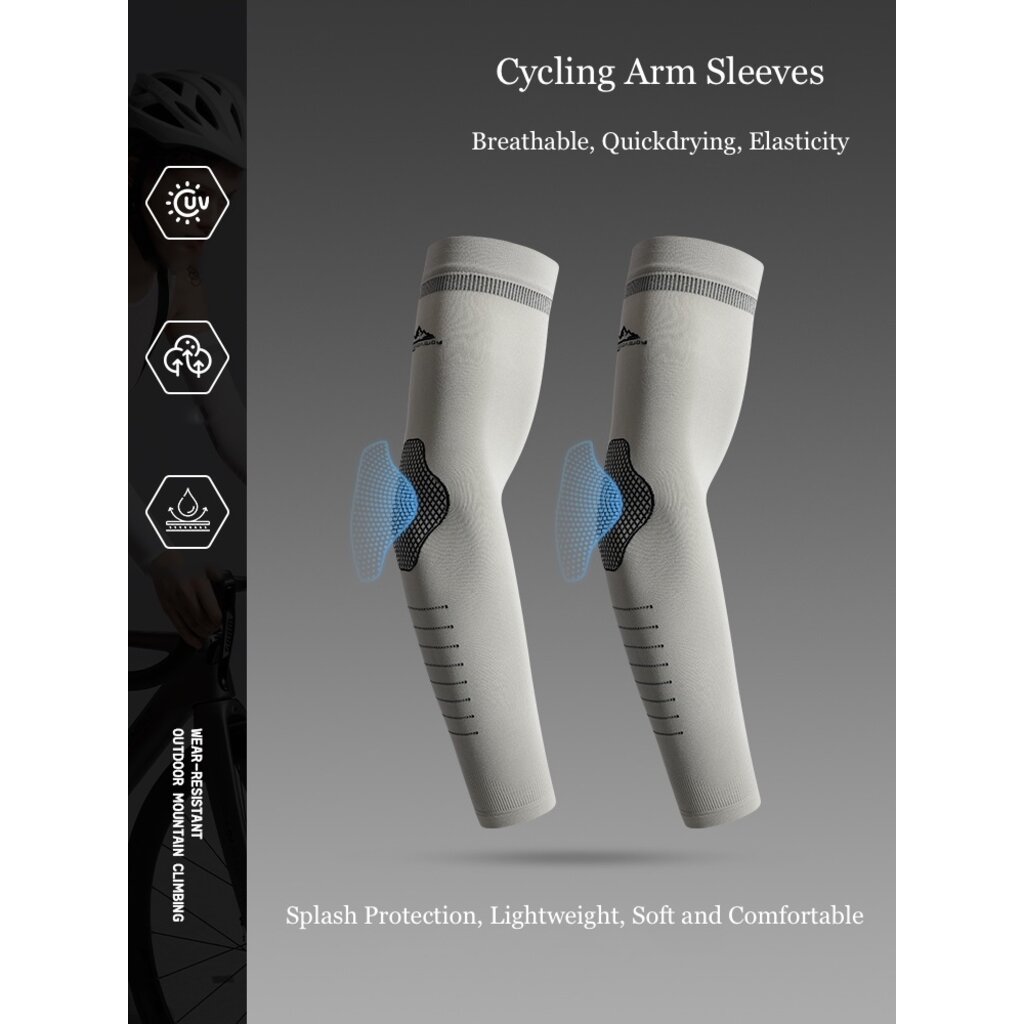 Su.B.dgn UV Protection Arm Sleeves – Stretch Compression Sleeves for Cycling and Outdoor Sports – One Size, Breathable Fit – Unisex - White