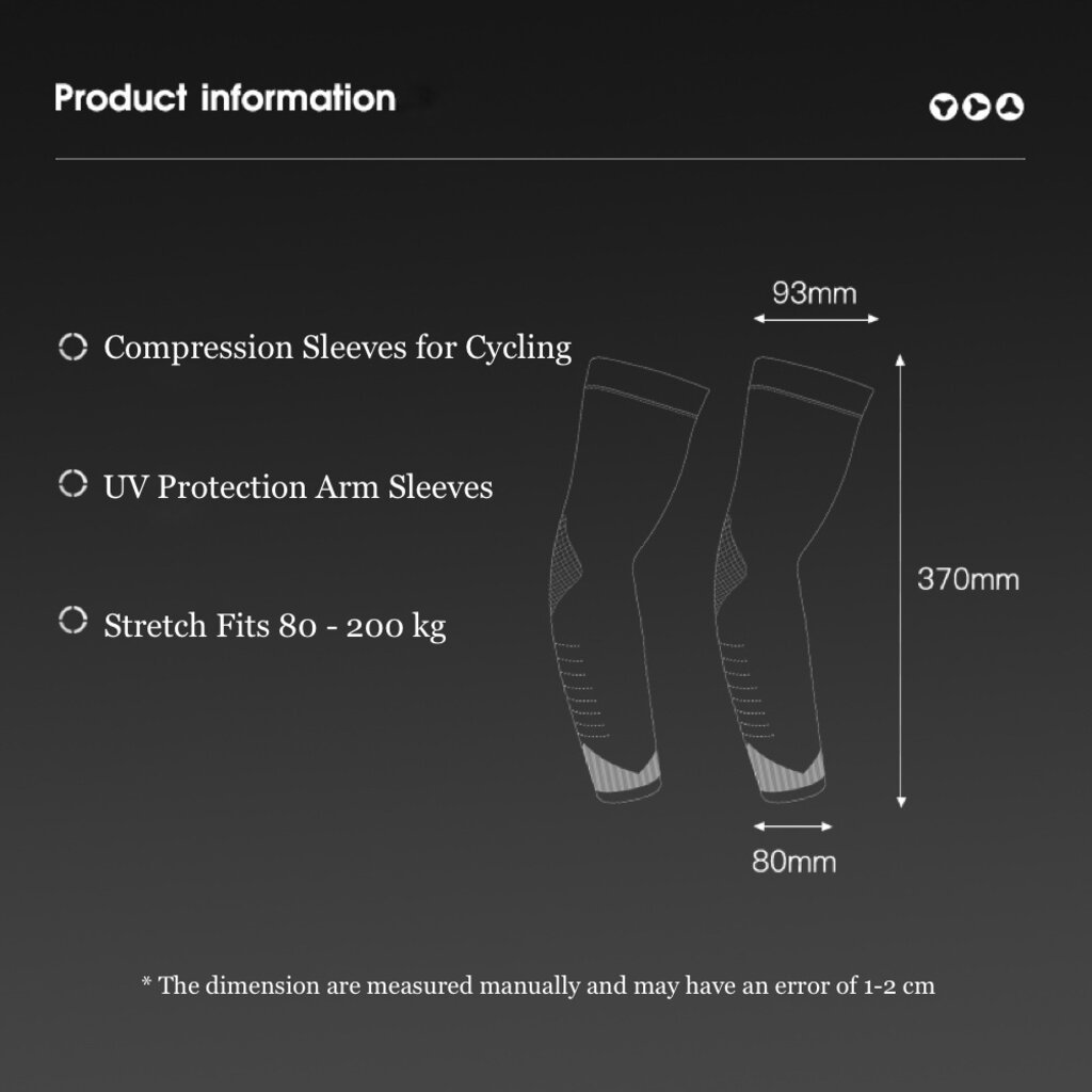 Su.B.dgn UV Beschermende Armstukken – Stretch Compressiemouwen voor Fietsen en Outdoor Sport – One Size, Ademend, Unisex - Zwart