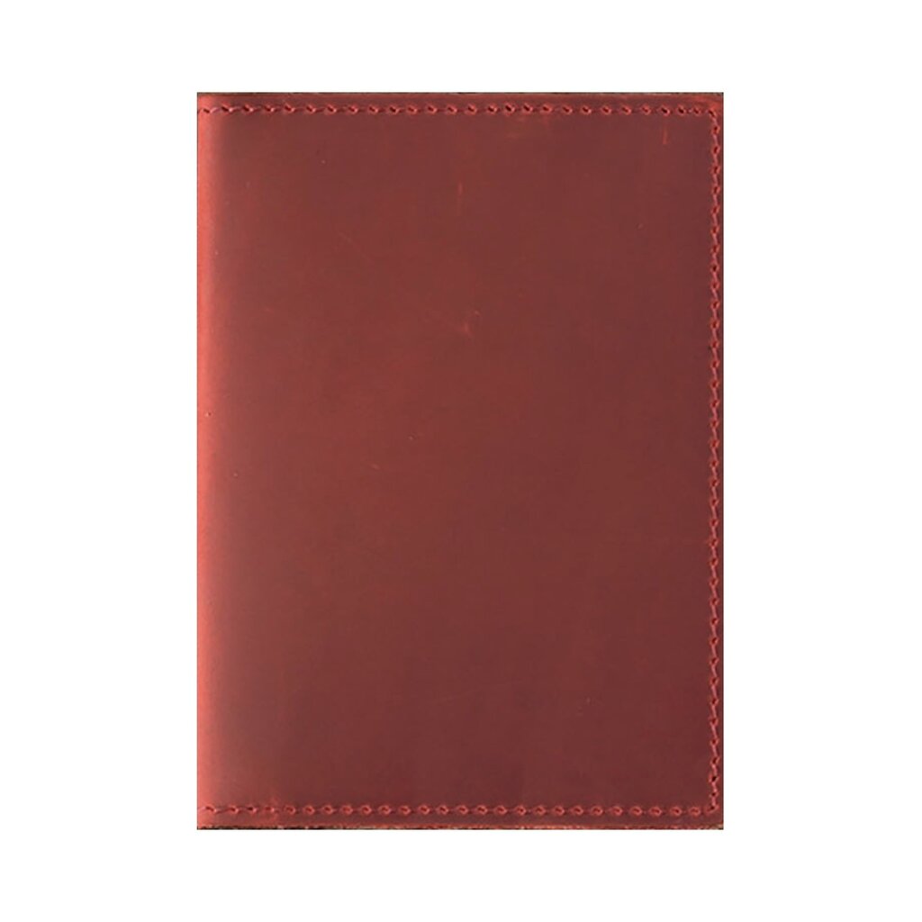 Su.B Leather Passport Holder – Compact Travel Wallet with Card Slots and Ticket Holder for Men and Women - Red