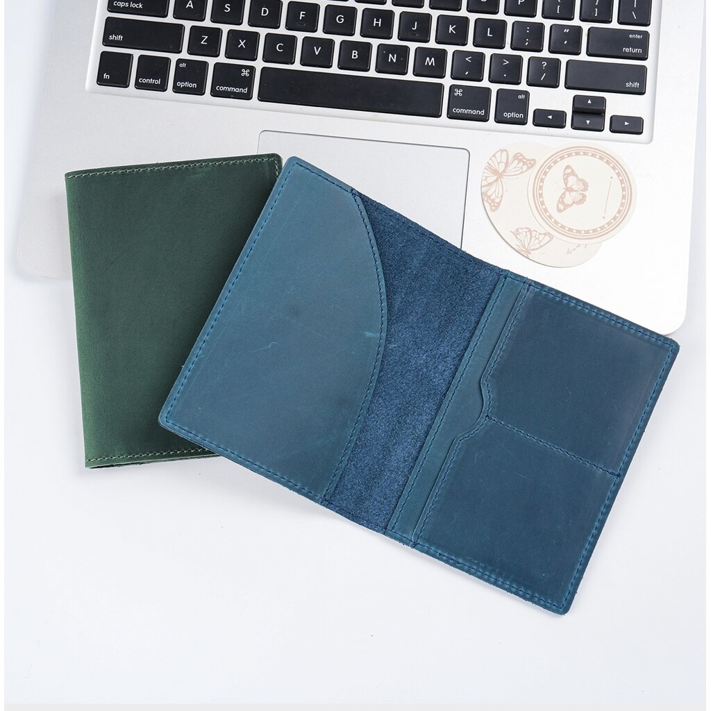 Su.B Passport Coverr for Travel, Passport Holder Men and Women, Leather -Green