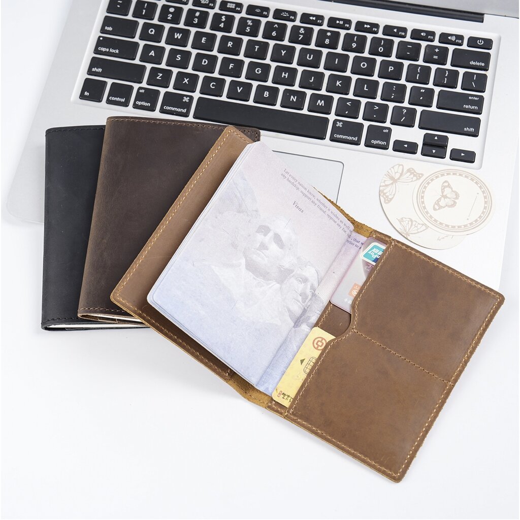 Su.B Passport Coverr for Travel, Passport Holder Men and Women, Leather -Brown