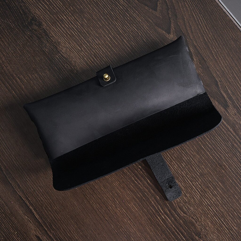 Su.B.dgn Leather Pencil Case in Top-Grain Cowhide – Minimalist Design for 22+ Pens - Black