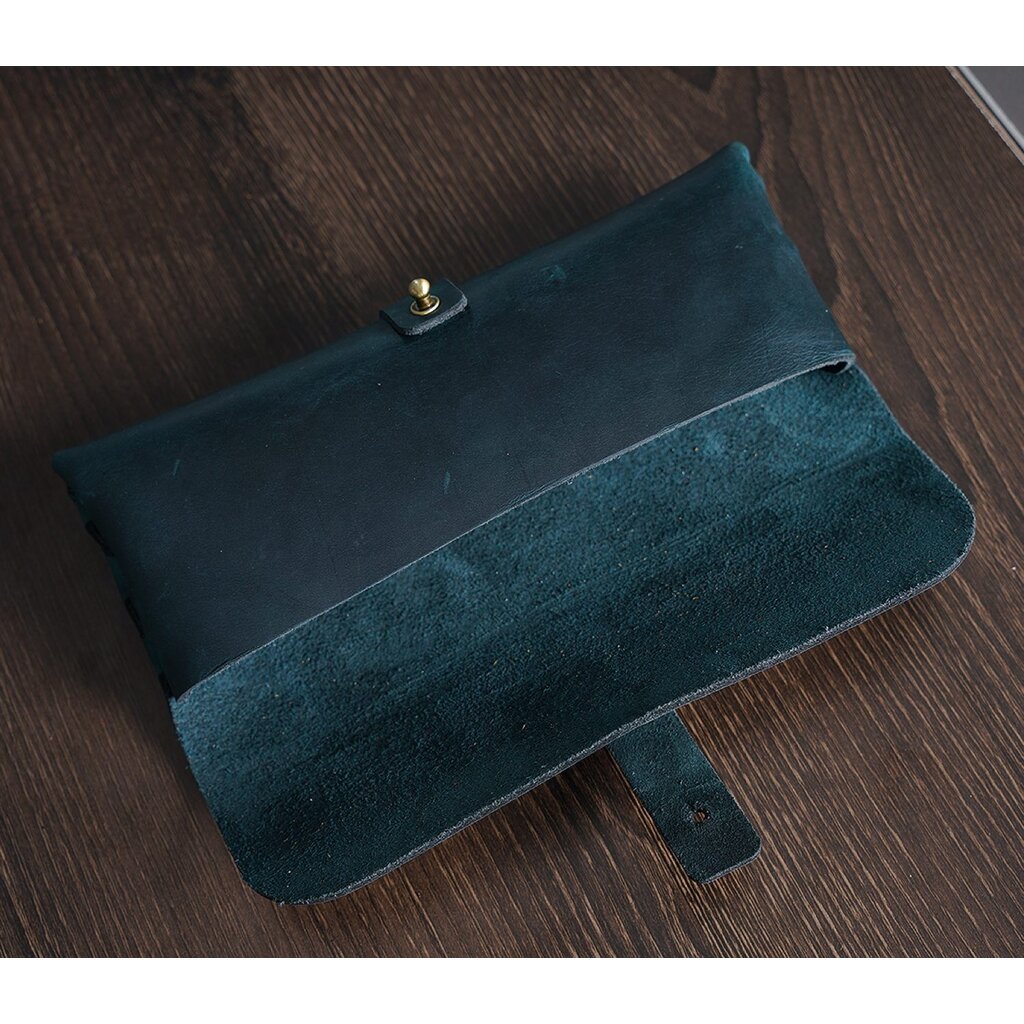 Su.B.dgn Leather Pencil Case in Top-Grain Cowhide – Minimalist Design for 22+ Pens - Blue