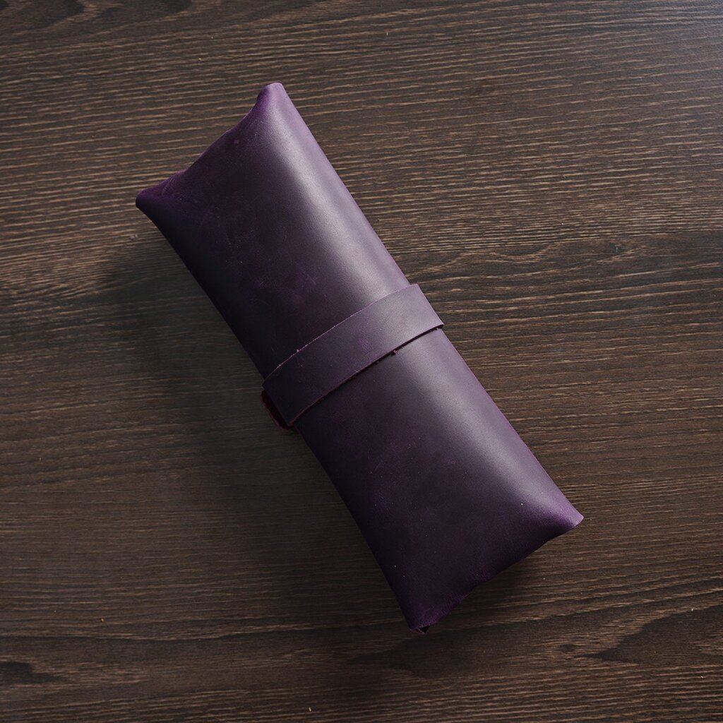 Su.B.dgn Leren Etui van Top-Grain Rundleer – Voor 20+ Pennen – Minimalistisch Design - Paars