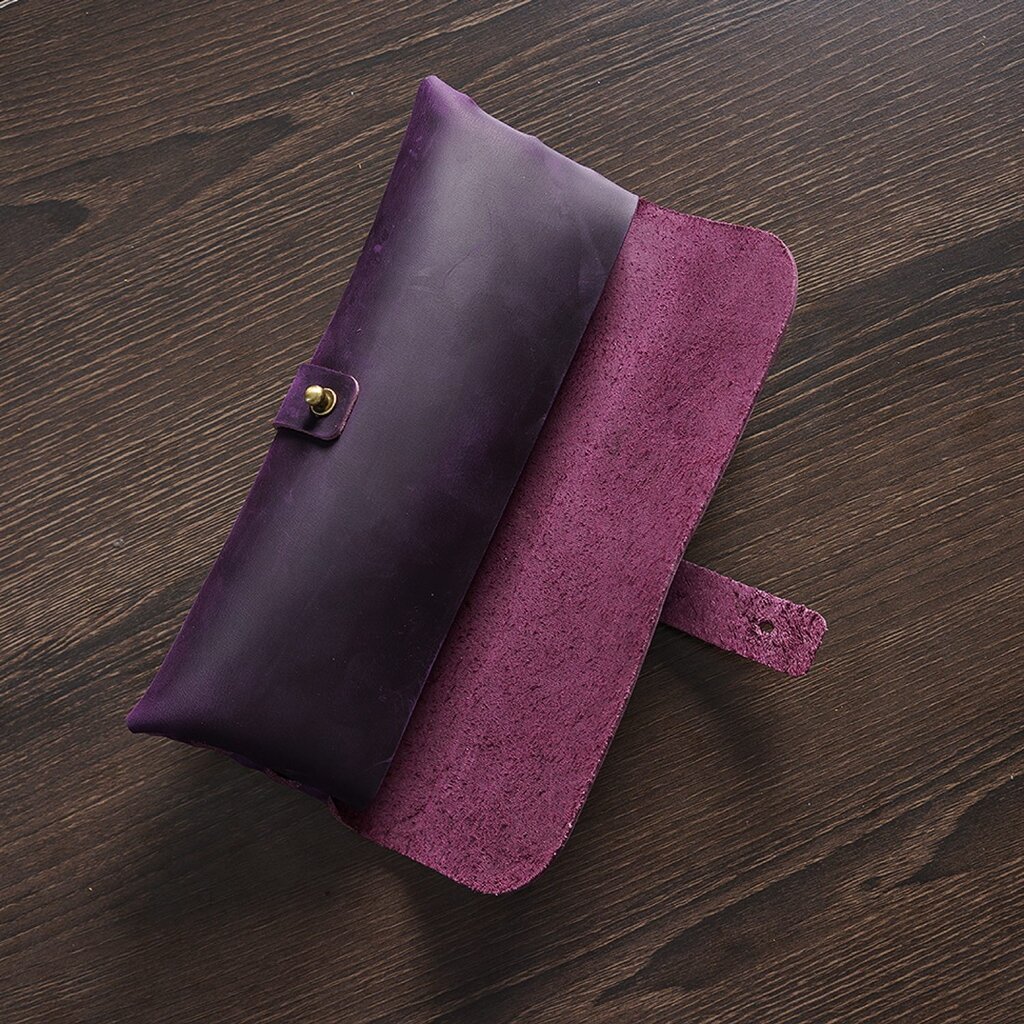 Su.B.dgn Leren Etui van Top-Grain Rundleer – Voor 20+ Pennen – Minimalistisch Design - Paars