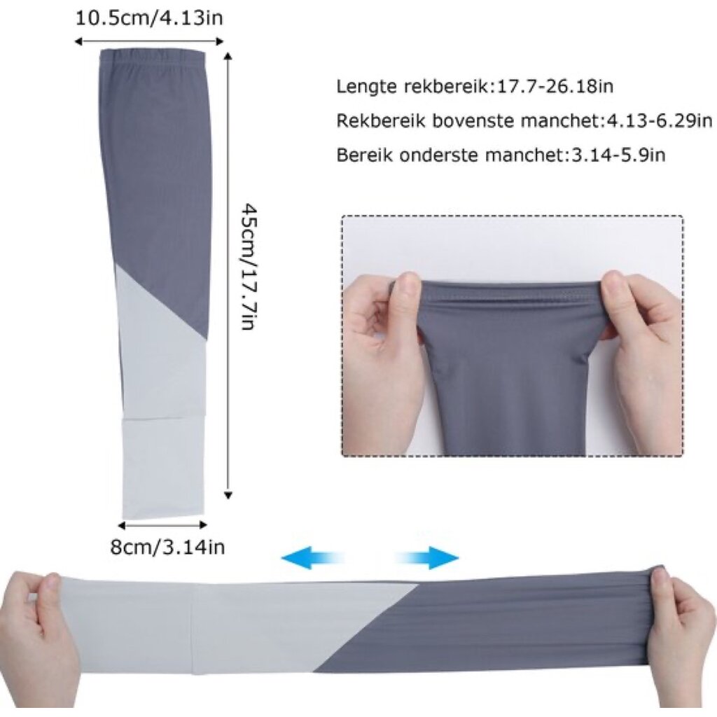 Su.B.dgn 2 Paar Elastisch Arm Sleeves - Armstukken Wielrenen – Hardlopen Armwarmers – UV Bescherming – One Size