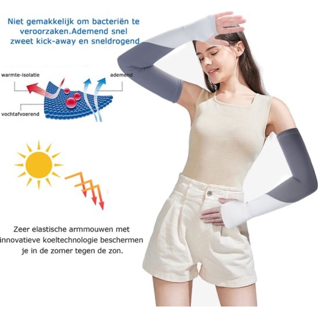 Su.B.dgn 2 Paar Elastisch Arm Sleeves - Armstukken Wielrenen – Hardlopen Armwarmers – UV Bescherming – One Size