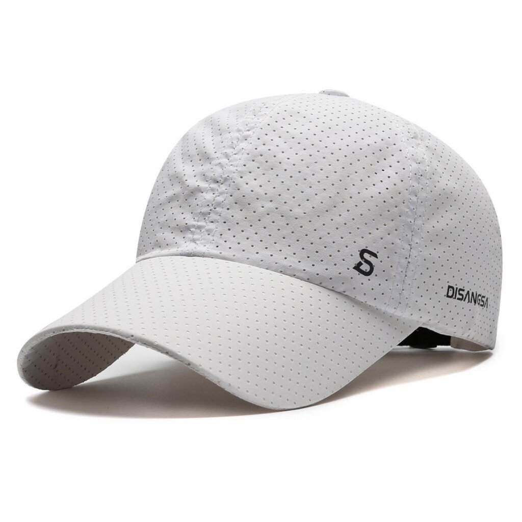 Su.B.dgn Perforated Baseball Cap – Breathable, Quick-Dry Sports Hat with Adjustable Fit and Sun Protection for Men and Women - White
