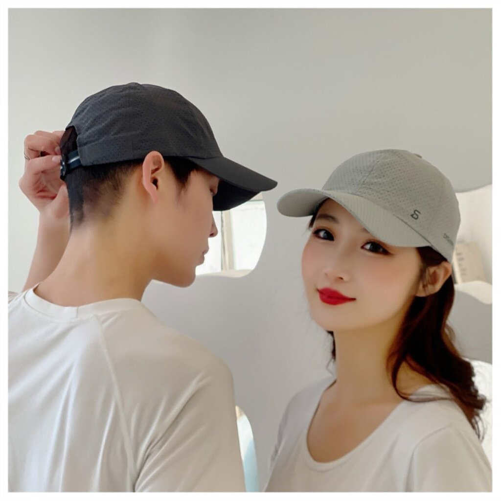 Su.B.dgn Geperforeerde Baseball Cap – Ademende, Sneldrogende Sportpet met Verstelbare Pasvorm en Zonbescherming voor Heren en Dames – Beige
