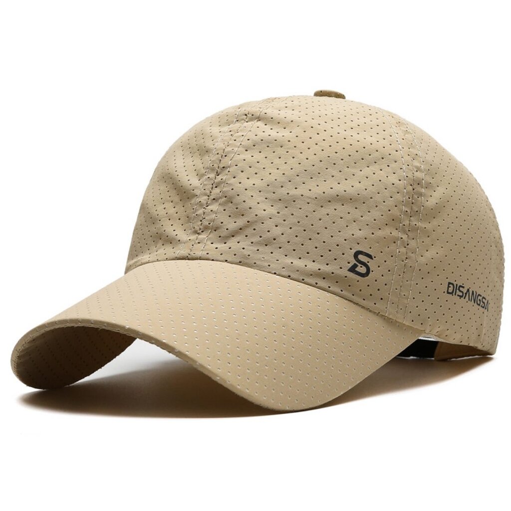 Su.B.dgn Perforierte Baseball Cap – Atmungsaktive, Schnell Trocknende Sportmütze mit Verstellbarem Sitz und UV-Schutz für Herren und Damen - Beige