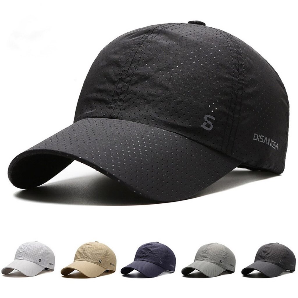 Su.B.dgn Perforated Baseball Cap – Breathable, Quick-Dry Sports Hat with Adjustable Fit and Sun Protection for Men and Women - Grey