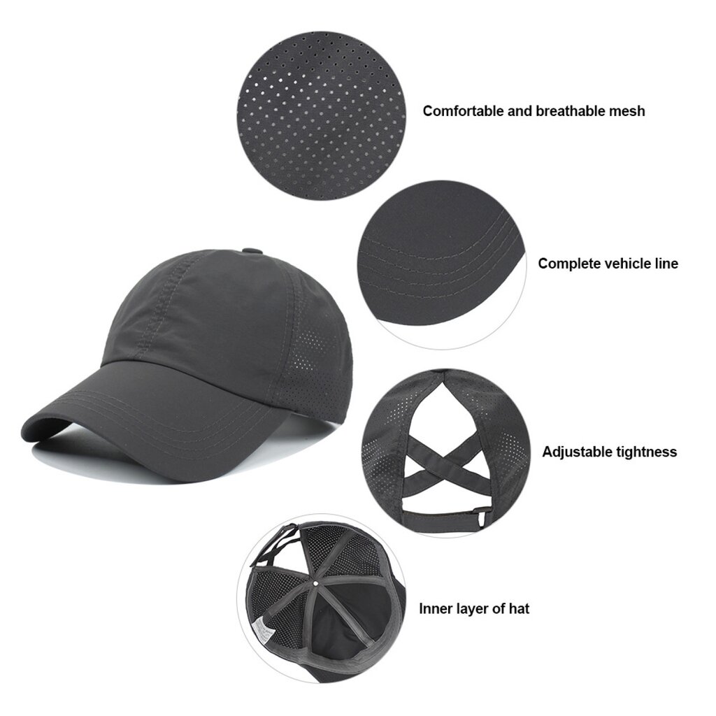 Su.B Baseball Cap Women, Quick-Dry Sports Hat with Adjustable Fit - Beige