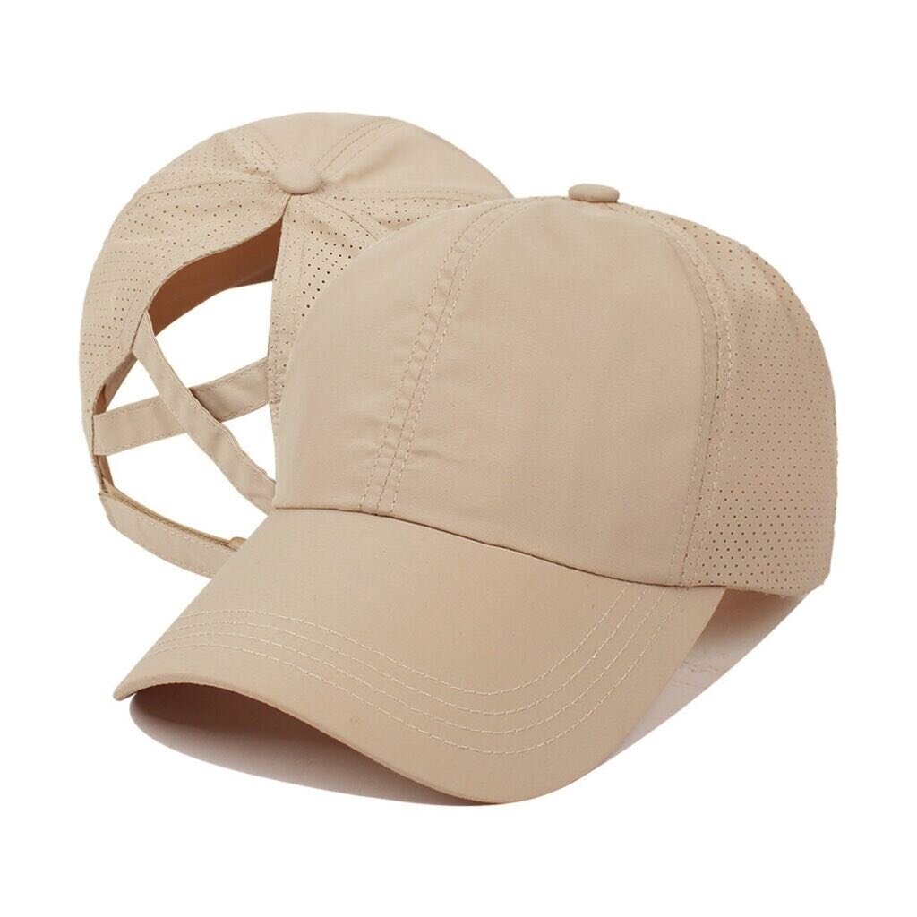 Su.B Baseball Cap Women, Quick-Dry Sports Hat with Adjustable Fit - Beige