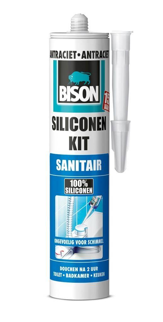Bison siliconenkit - sanitair antraciet - 310ml