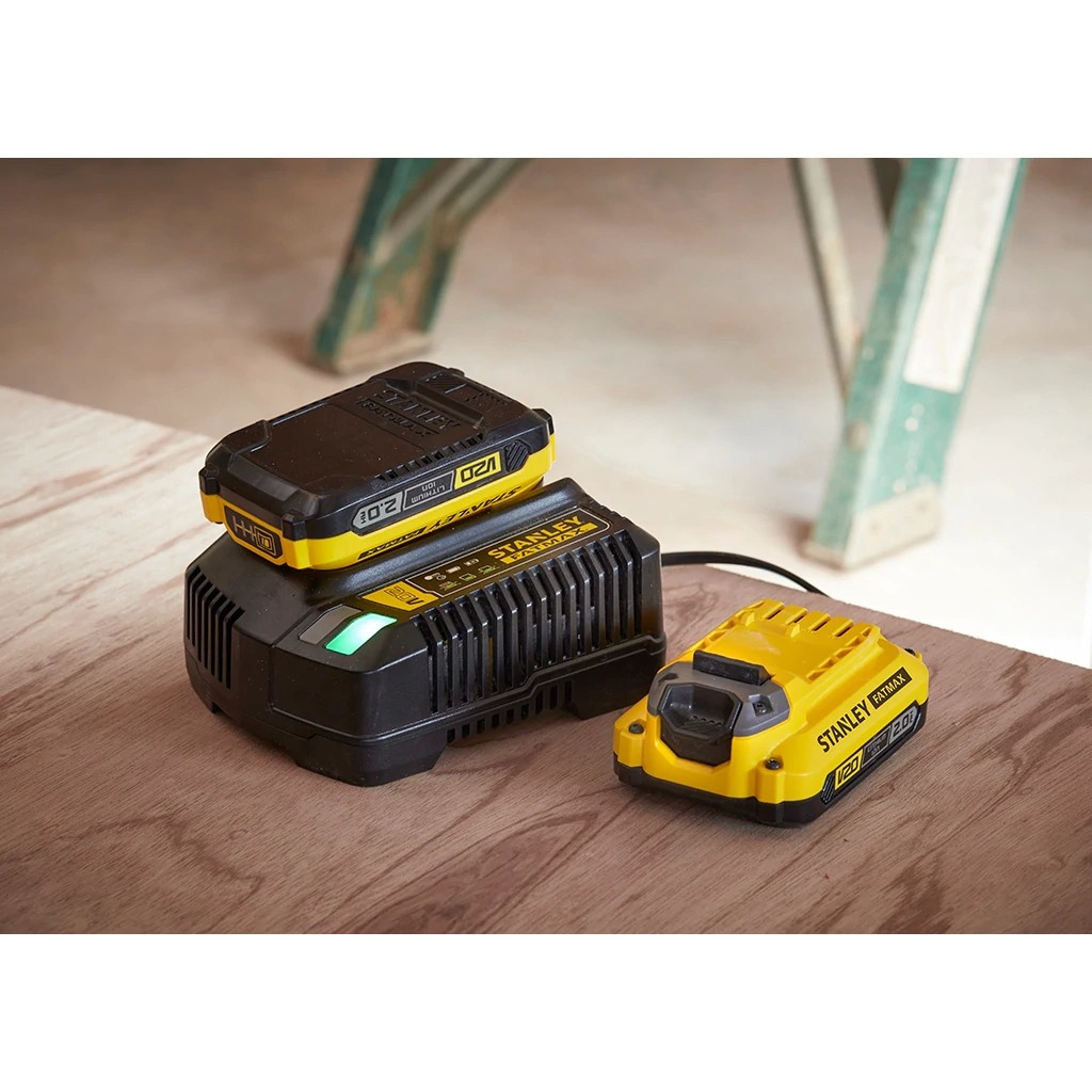 Stanley SFMCB12D2 Starterkit 2x 2,0Ah Accu + Lader V20 - Detailed view of the product