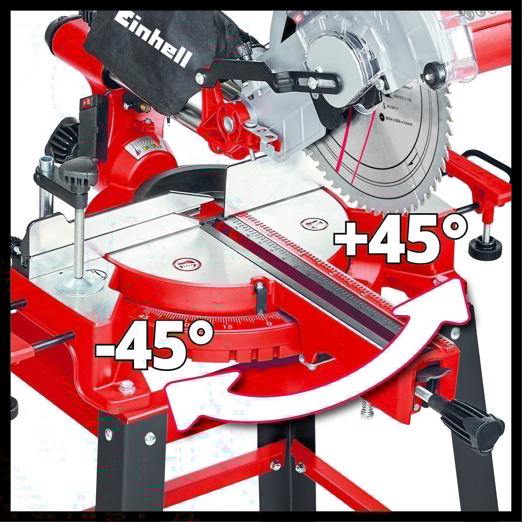 Einhell TC-SM 2531/2 U Radiaal afkortzaag inclusief onderstel - Detailed view of the product
