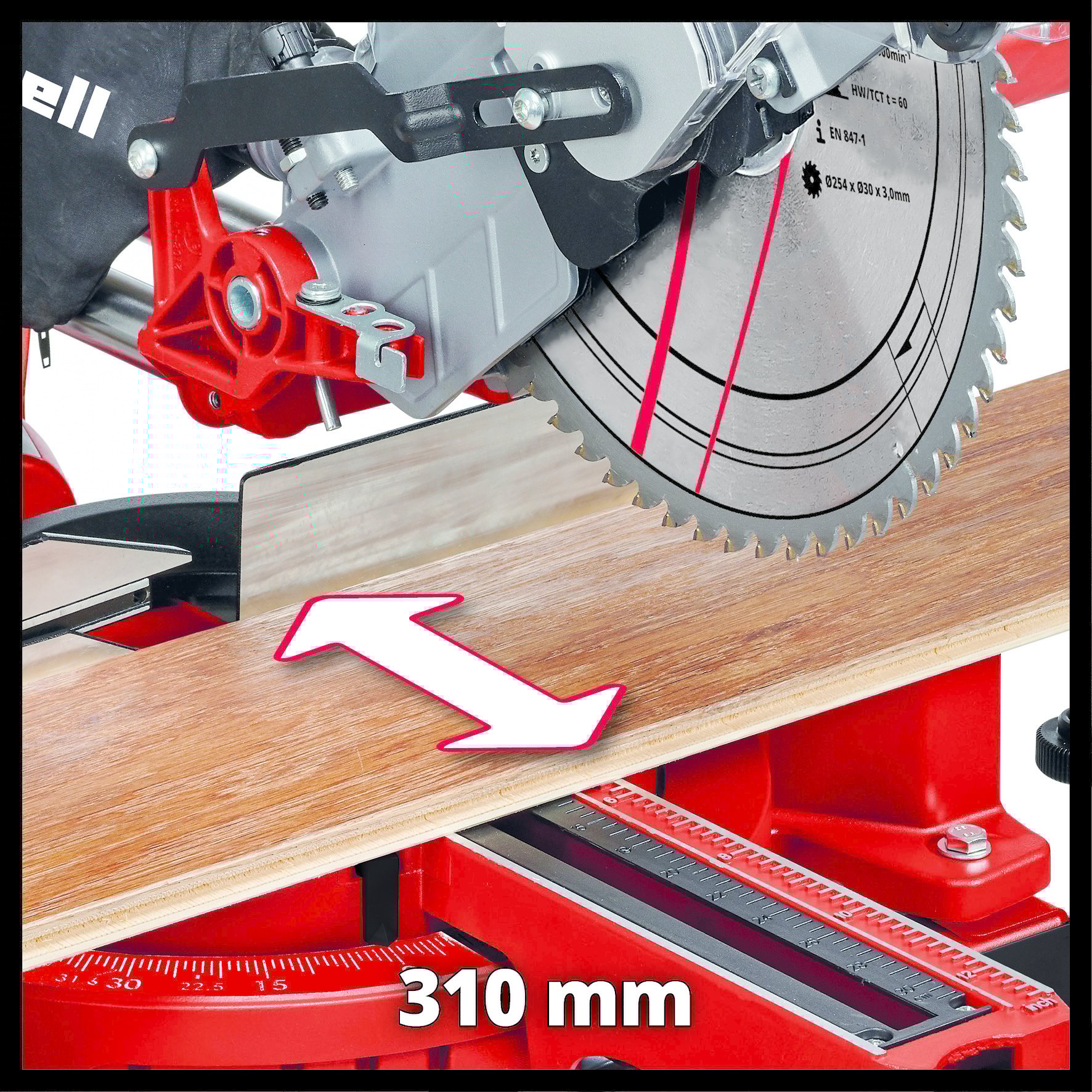 Einhell TC-SM 2531/2 U Radiaal afkortzaag inclusief onderstel thumbnail 5
