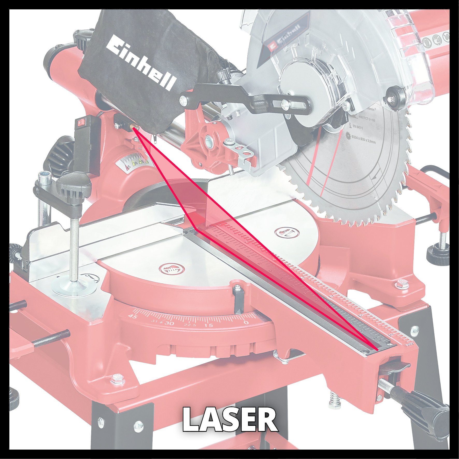 Einhell TC-SM 2531/2 U Radiaal afkortzaag inclusief onderstel thumbnail 6