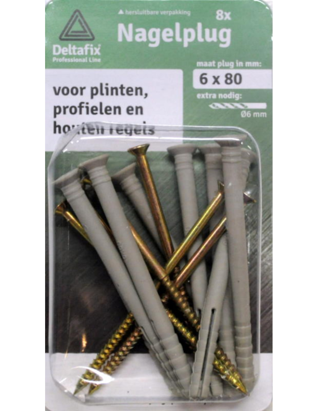 Deltafix Nagelpluggen 6x80mm 8 stuks