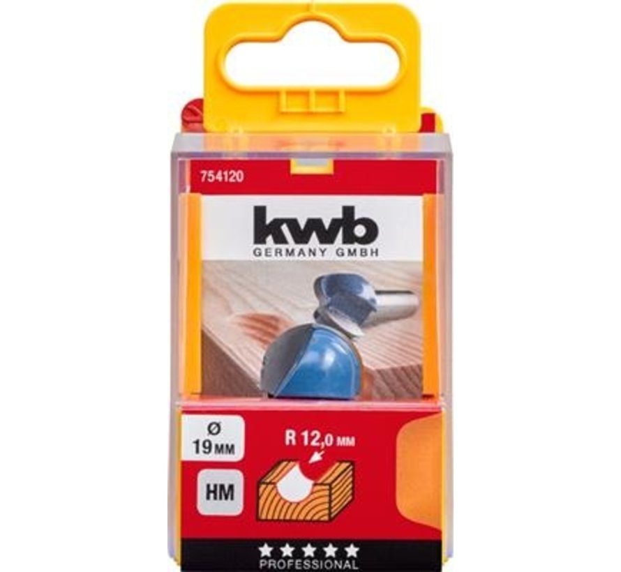 KWB Uitholfrees 19mm HM - 8mm stift - 1 stuk - Detailed view of the product