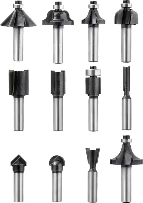 KWB Bovenfrezenset, 12-delig in houten kist. - Detailed view of the product