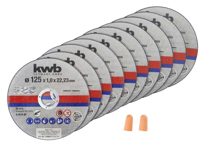 KWB Doorslijpschijf DUN 125 x 1,0 x 22,23 mm - 10 stuks