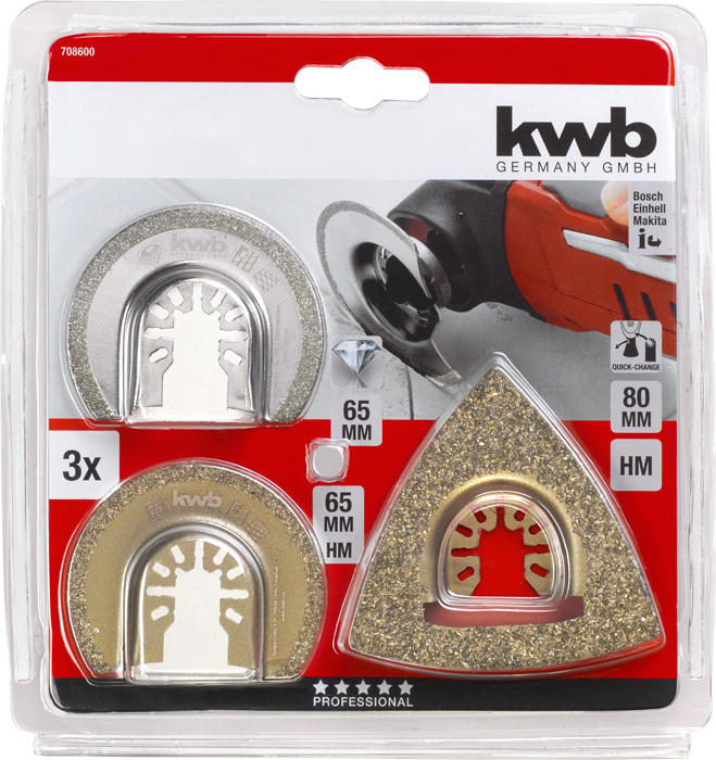 KWB Multitool tegelreparatieset 3-delig - Detailed view of the product