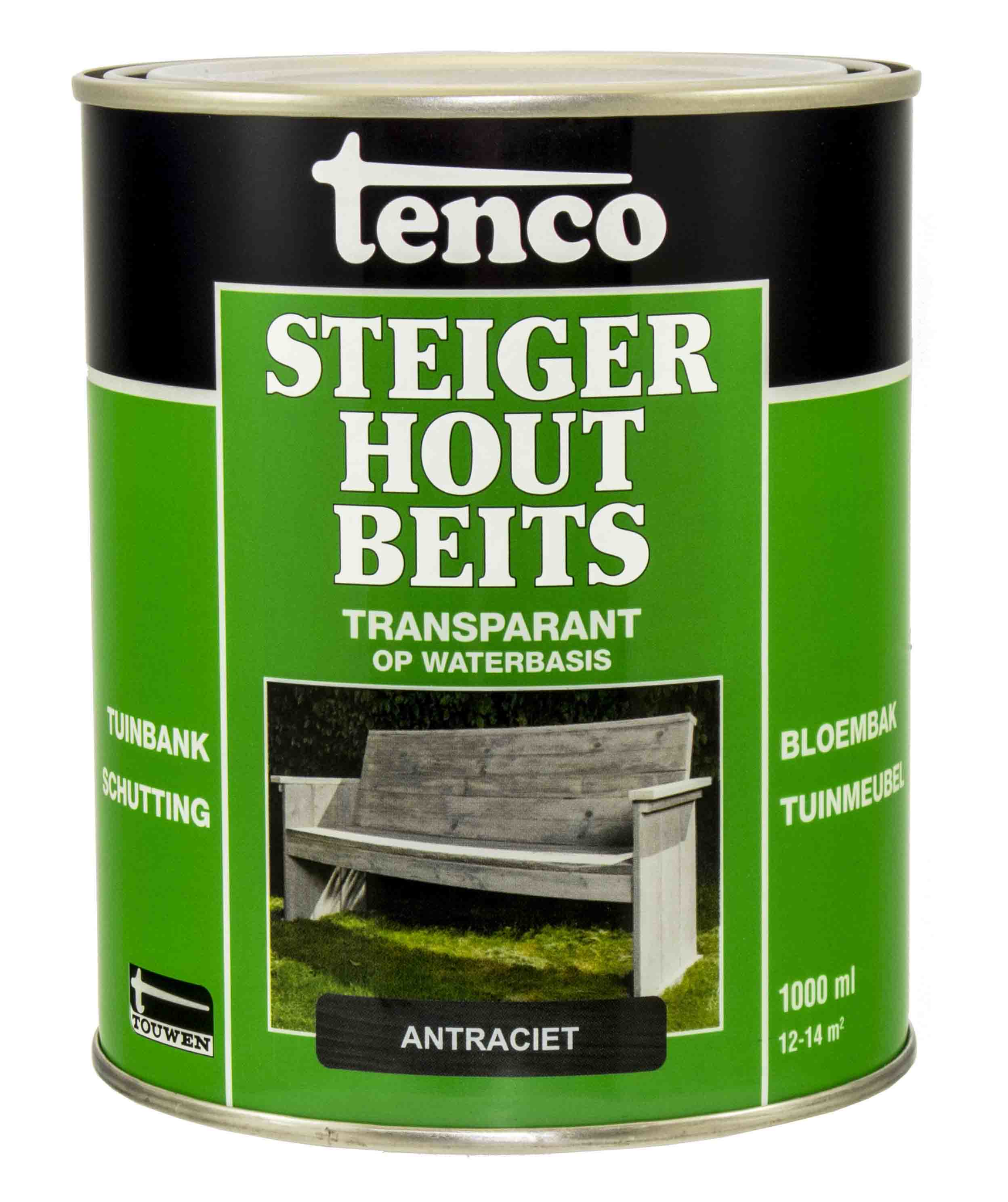 Uitbarsten bouwen horizon Tenco Steigerhoutbeits Antraciet - 1 Liter - HoukemaTools