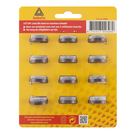 Deltafix Meubelviltglijders 24mm - Bruin - 12 Stuks met nagel