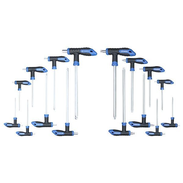 Hyundai T-greep sleutelset 16-delig - Detailed view of the product