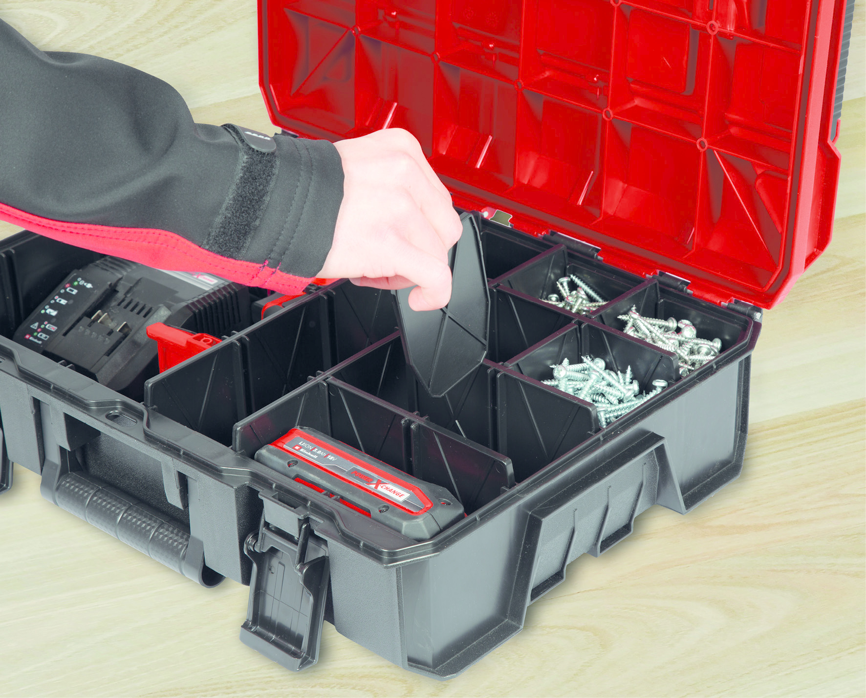 Einhell Kunststof Compartimenten Set voor E-case - Detailed view of the product