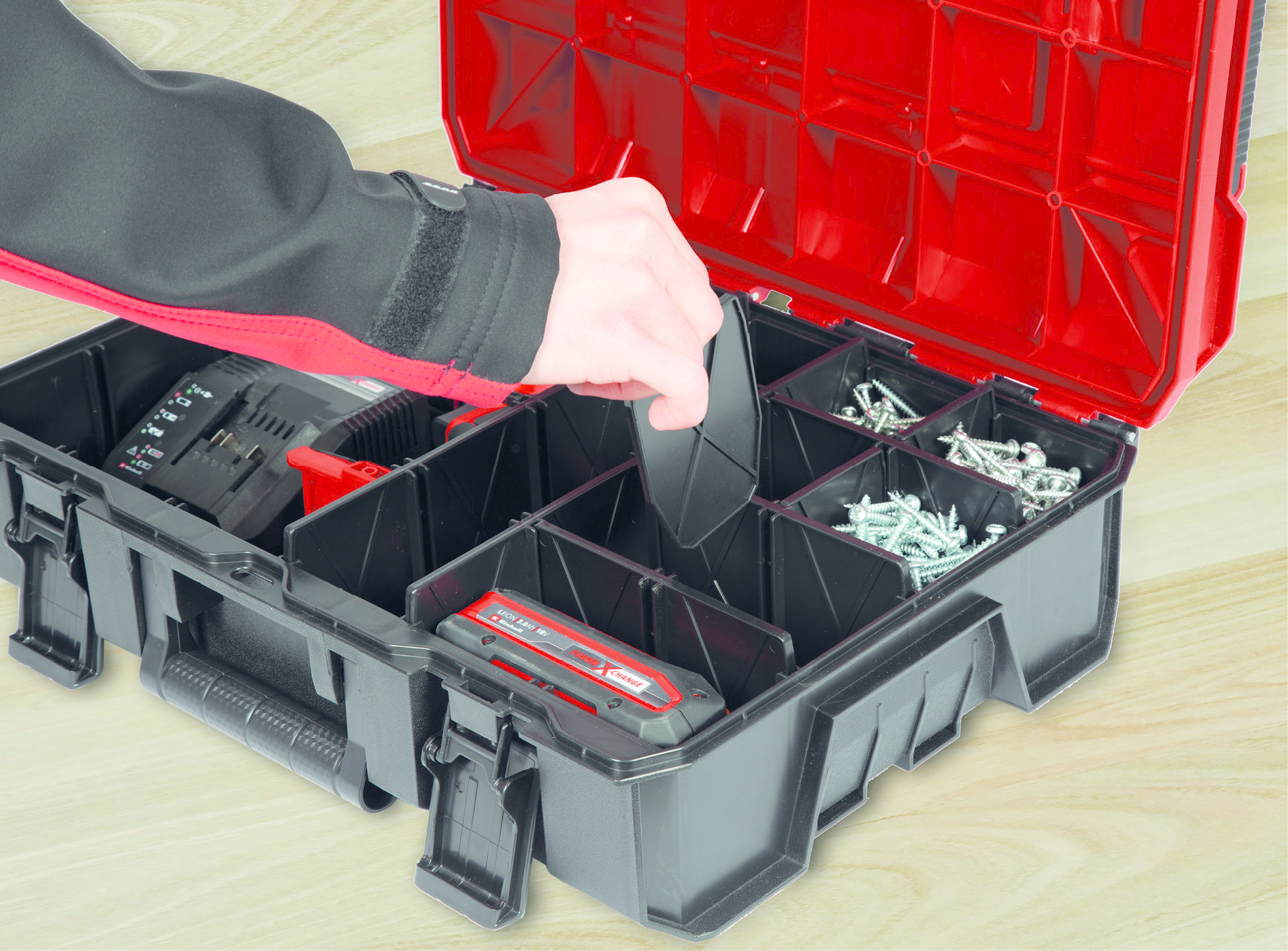 Einhell E-case S-F Stapelbare Systeemkoffer met Foam - Detailed view of the product