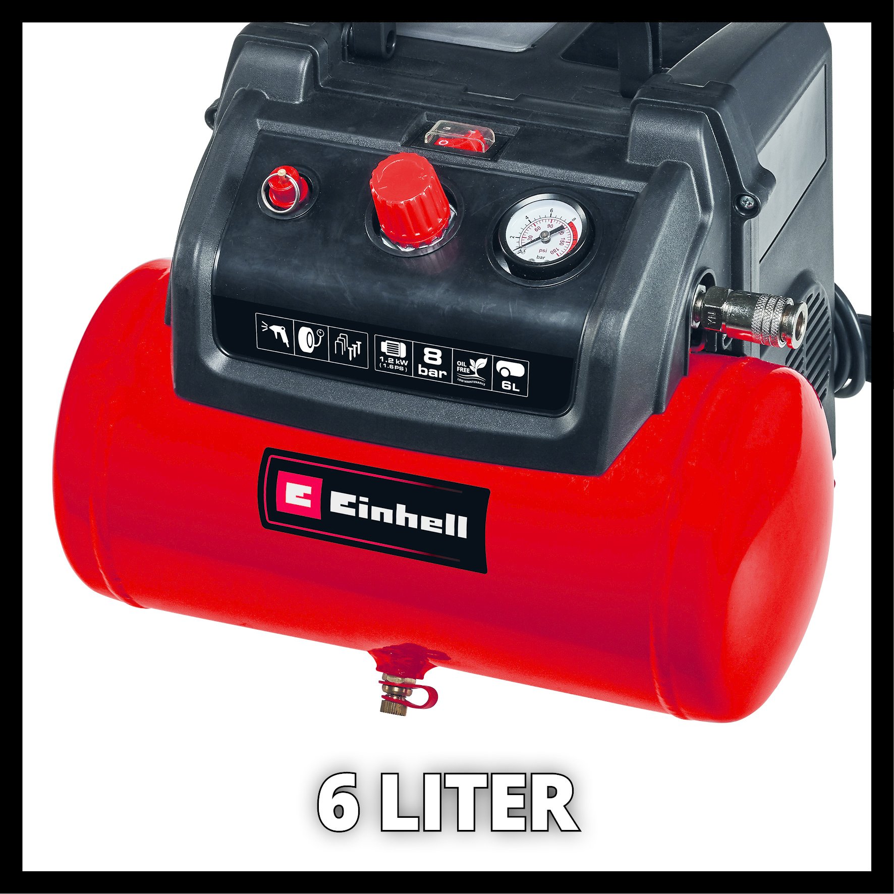 Einhell Compressor TC-AC 190/6/8 OF SET - Detailed view of the product