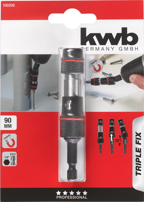 KWB TRIPLE-FIX Snelwisselbithouder - Detailed view of the product