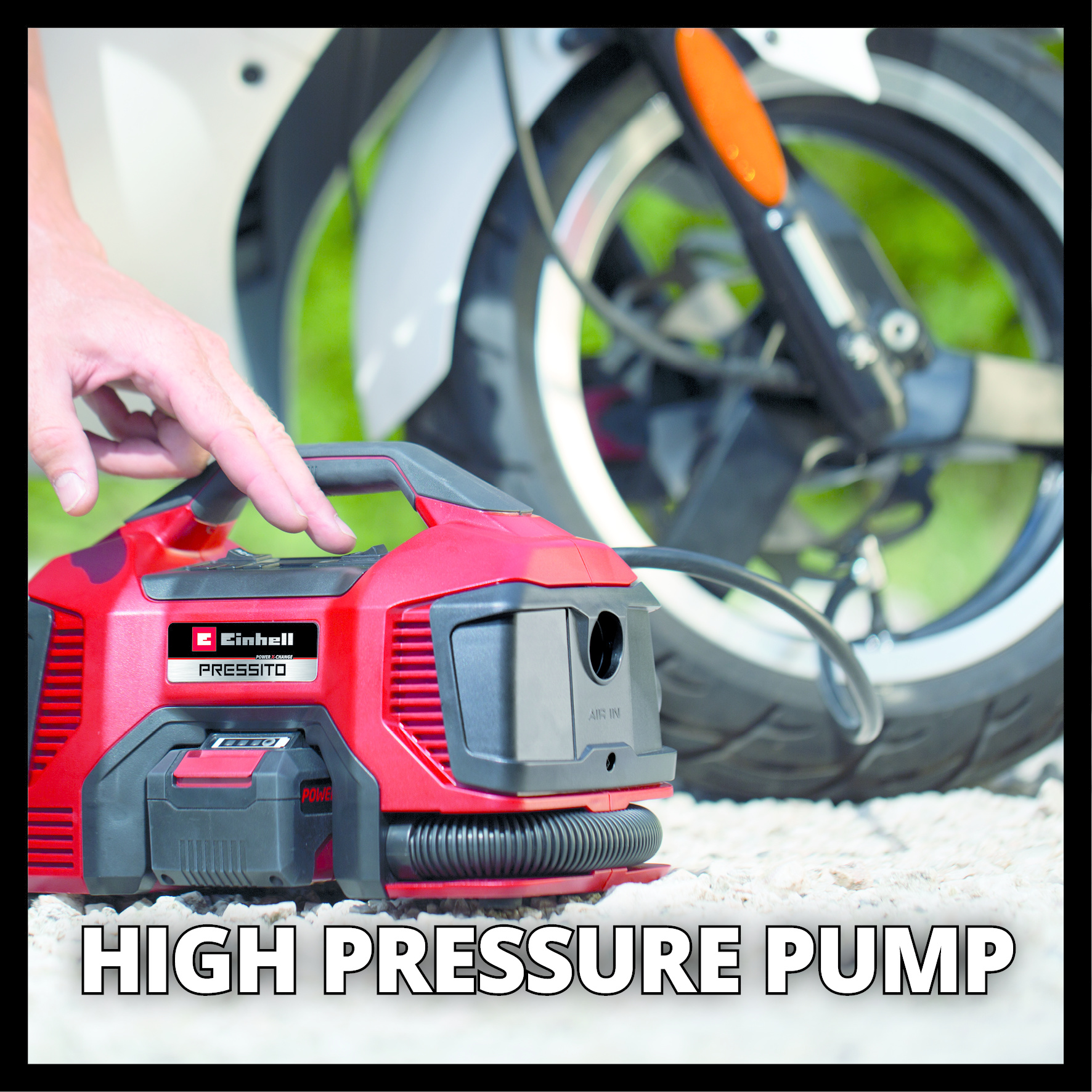 Einhell PRESSITO 18/21 Accu Compressor– 18V – Hoge&Lage Druk– Zonder Accu - Detailed view of the product