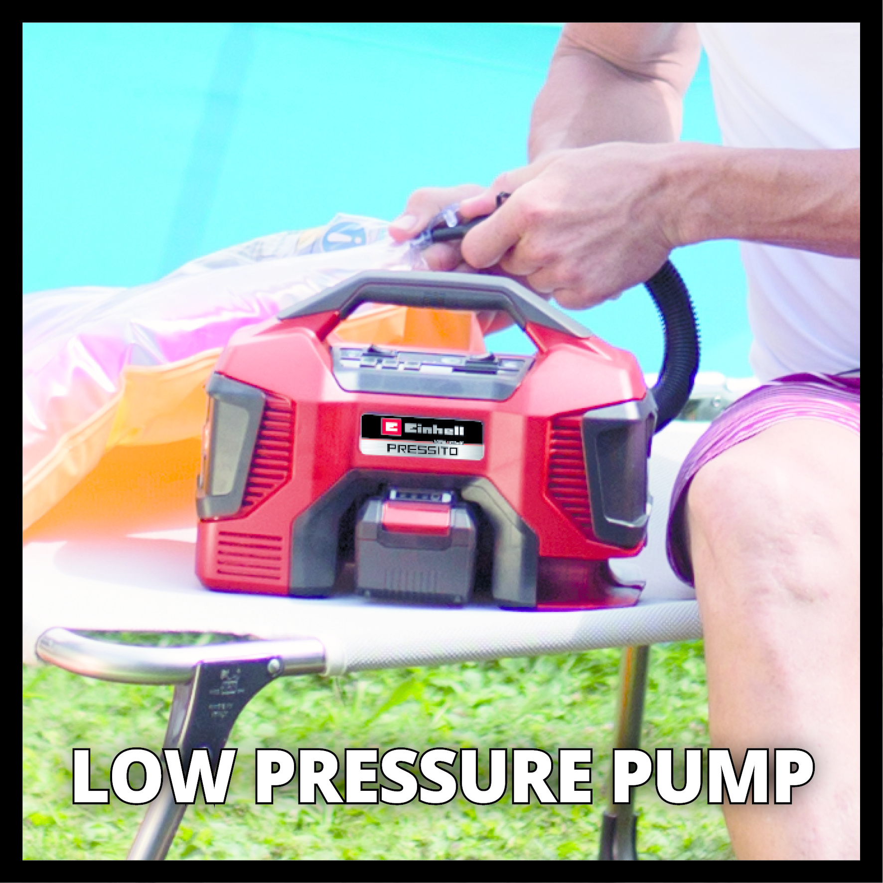 Einhell PRESSITO 18/21 Accu Compressor– 18V – Hoge&Lage Druk– Zonder Accu - Detailed view of the product