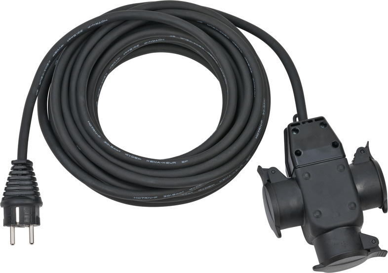 Brennenstuhl Verlengsnoer IP44 10m 3-weg 3G1,5 - Zwart