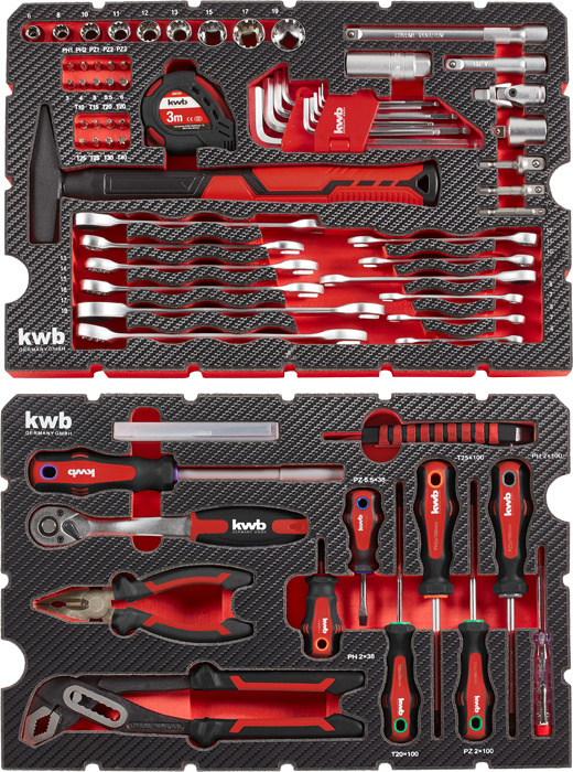 KWB Gereedschapskoffer 80-delig in E-case - Detailed view of the product