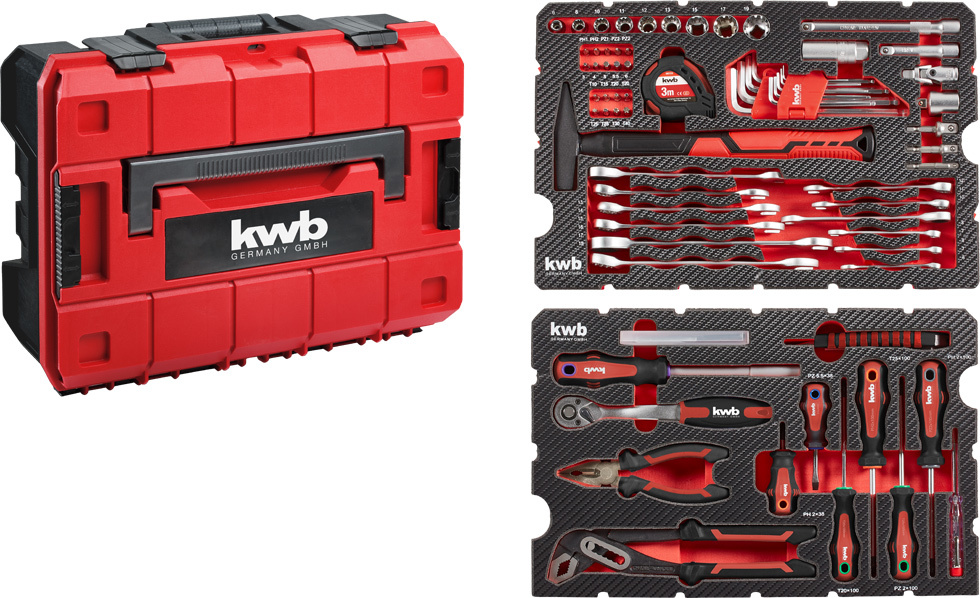 KWB Gereedschapskoffer 80-delig in E-case - Detailed view of the product
