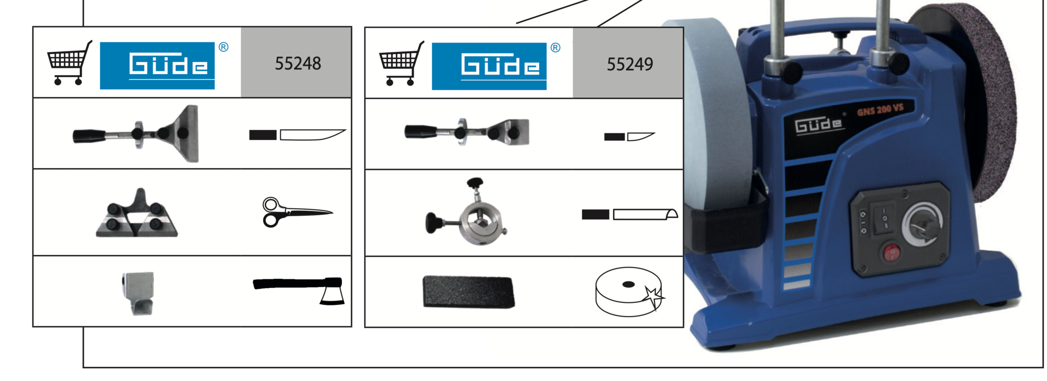 Güde schuuraccessoires set 2 voor GNS 200 VS - Detailed view of the product