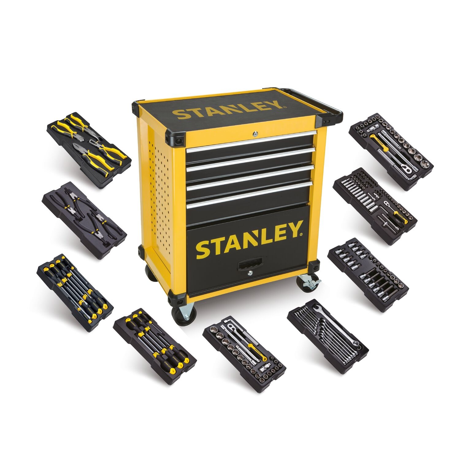 Stanley STHT0-80442  Gereedschapskar 4 laden met 9 modules EAN: 3253560804428