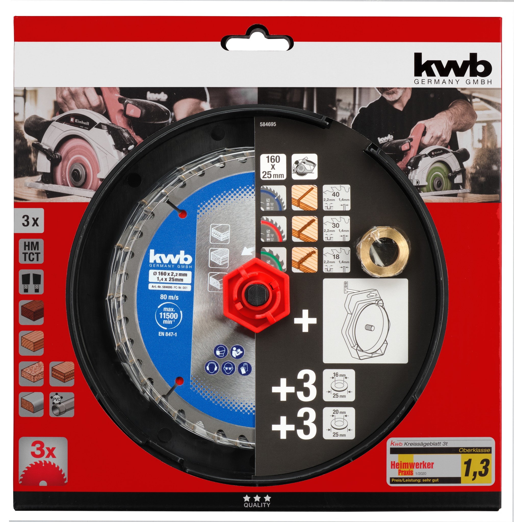 KWB Zaagbladset 160 x 25/20/16 mm 18/30/40Tands thumbnail 5