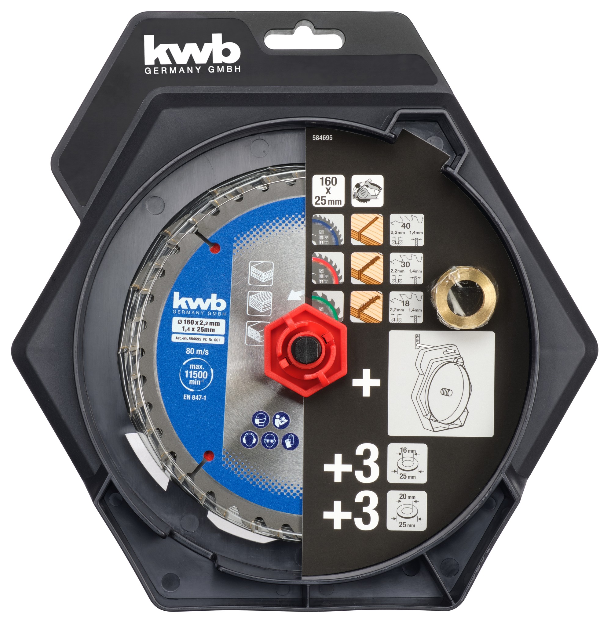 KWB Zaagbladset 160 x 25/20/16 mm 18/30/40Tands thumbnail 6