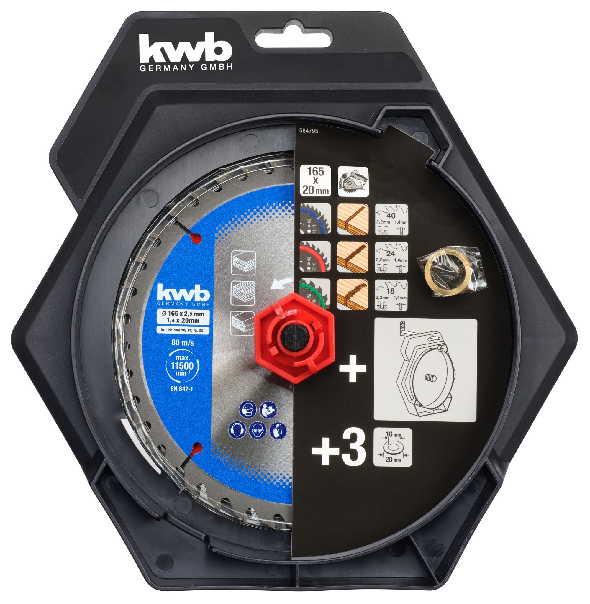 KWB ZaagbladSet 165 x 20mm 18/24/40Tands thumbnail 8